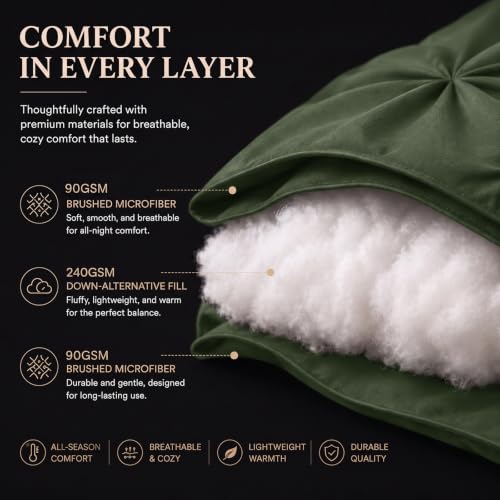 Queen Comforter Set Olive Green (7 Count)
