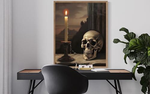 Skull and Candle Poster Art Print