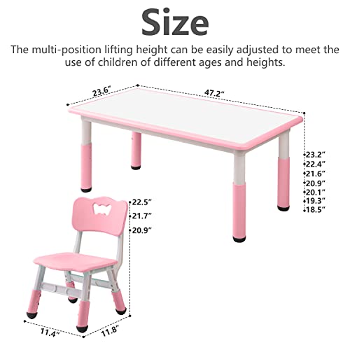 Children's Table and Chair Set Suitable for Boys and Girls Age 2 (7 Count)