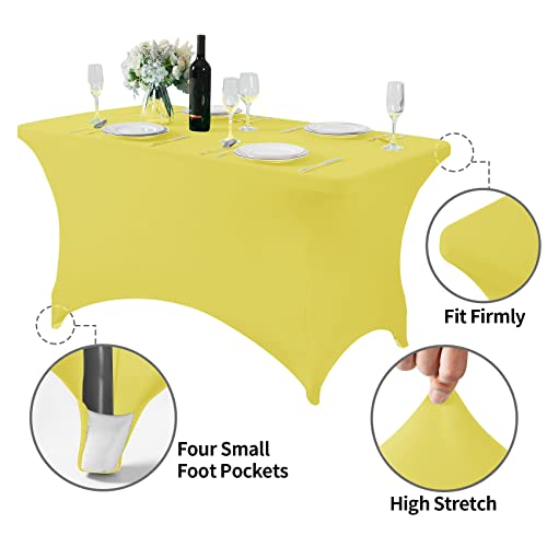 Spandex Table Cover for 4FT Table Universal Fitted Stretch Tablecloth for Party