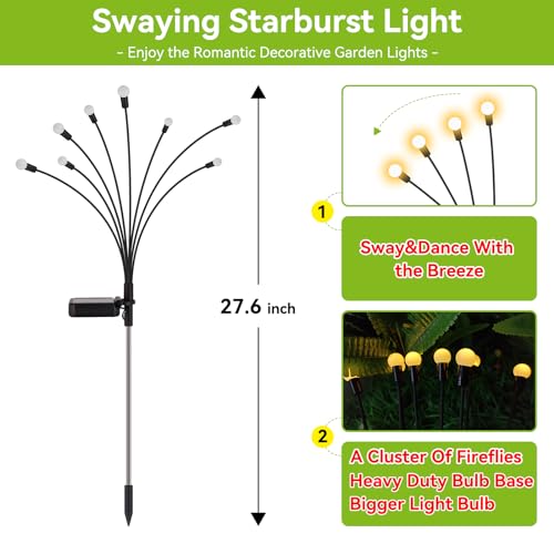 Solar Garden Lights Outdoor Waterproof (2 Count)