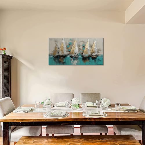 Framed canvas wall art Large Boats for living room Nature bedroom Decor Ocean landscape sailboat Canvas painting Ready to Hang Office Home Decoration sea poster Pictures