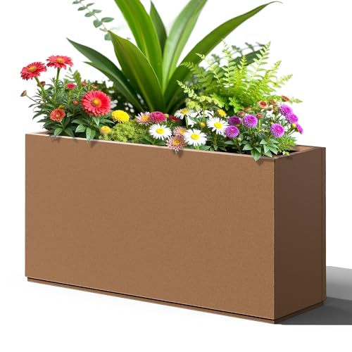 Large Metal Rectangle Planter Box for Outside