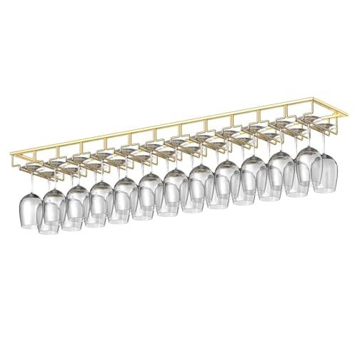 12 Row Wine Glass Rack Under Cabinet Large Capacity