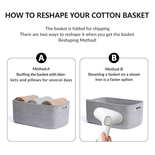 Large Storage Baskets for Shelves (2 Count)