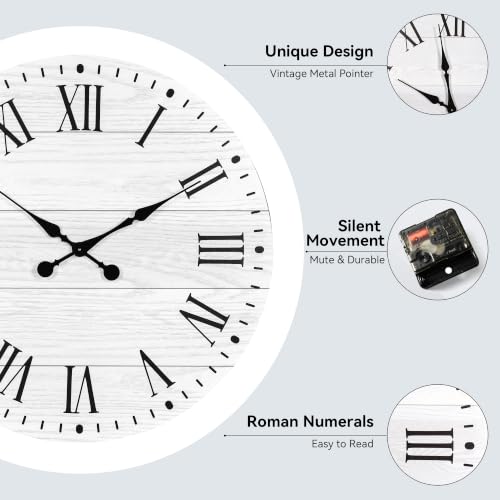 Large Wall Clock with Roman Numeral