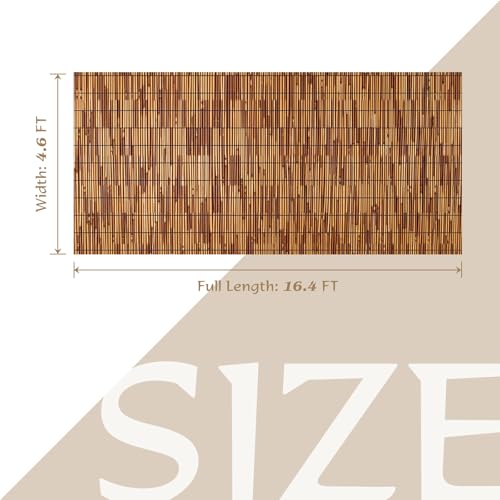 Natural Reed Fencing Roll 4.6x16.4FT Privacy Screen for Patio (75.328 Sq Ft)