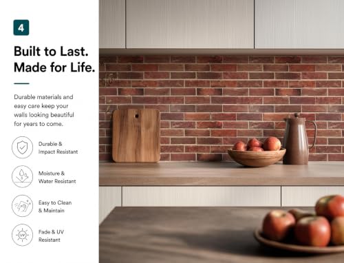 3D Faux Red Brick Wall Panels (28.8628472222222 Sq Ft)