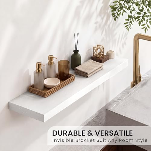 Floating Shelves 39.4" W x 10.3" D White Set of 2 (2 Count)