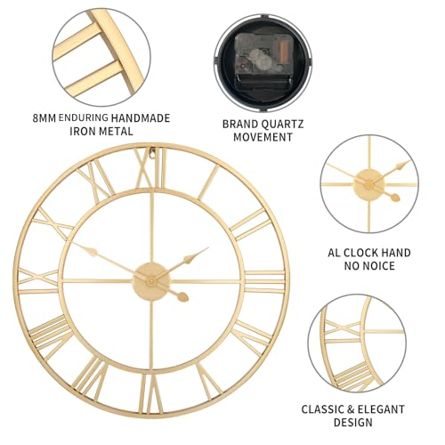Large Wall Clock Silent Non