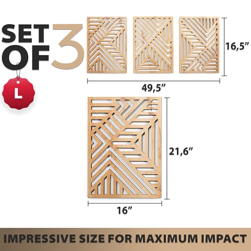 Modern Wooden Wall Sculptures (3 Count)