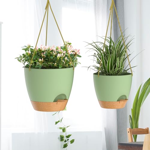 10 Inch Hanging Planters for Indoor Outdoor Plants (2 Count)
