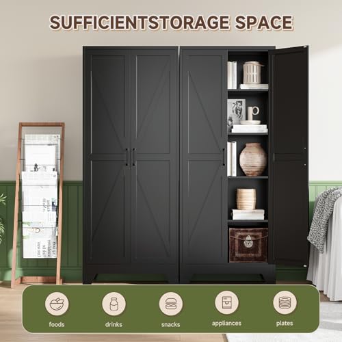 75" H Metal Storage Cabinet with 2 Doors and 4 Shelves