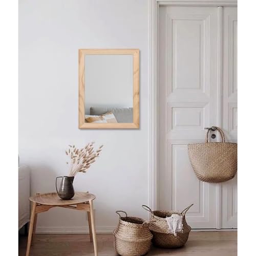 Rustic Mirrors for Wall Rectangle Wood Frame Mirror Decorative for Farmhouse Bedroom Bathroom Living Room Small