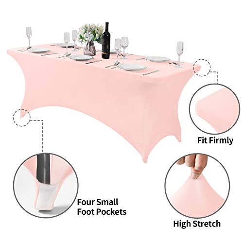 Spandex Table Cover for 6Ft or 4fT or 8ft Table Universal Fitted Stretch Tablecloth for Party
