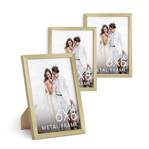 6x8 Gold Picture Frames (3 Count)