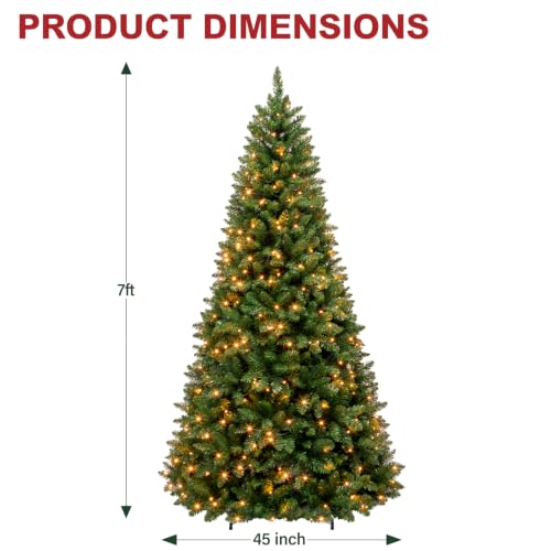 7 ft Prelit Artificial Christmas Tree with 300 Warm White LEDs