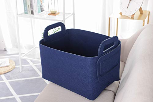 Storage Basket Felt Storage Bin Collapsible& Convenient Box Organizer with Carry Handles for Office Bedroom Closet Babies Nursery Toys Laundry