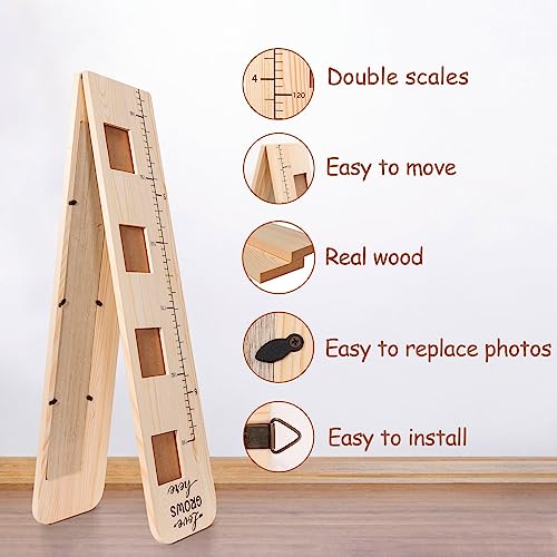 Solid Wood Growth Chart for Kids with Picture Frames