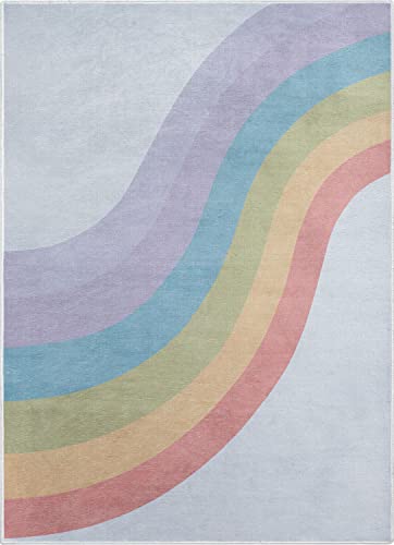 Kids Rugs Rainbow 9'10" x 13' Multi Color Modern Flat