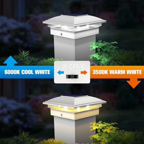 White Solar Post Cap Lights (6 Count)