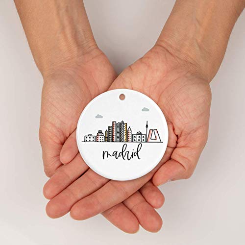 Round Ceramic Porcelain Christmas Tree Ornament Keepsake Gift