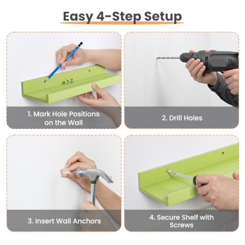 Floating Shelves for Wall Decor Storage (6 Count)