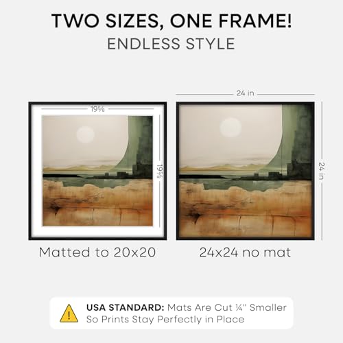 24x24 Black Oak Picture Frame