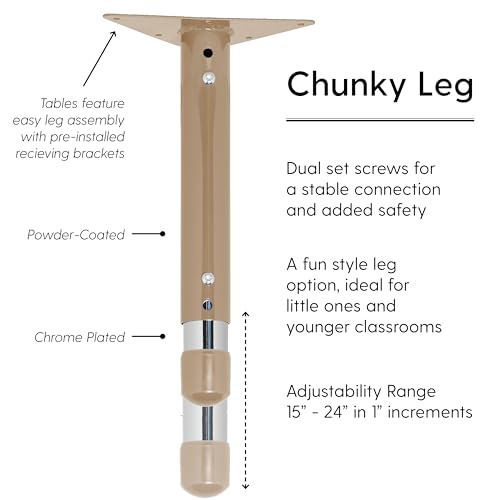 FDP 24" x 48" Rectangle Table with Chunky Legs