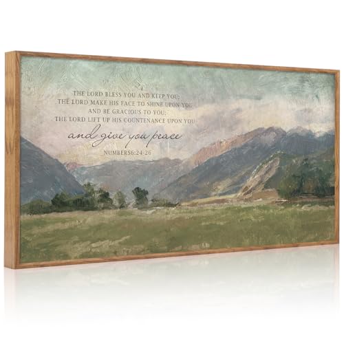 Numbers 6:24-26 May the Lord Bless You Framed Wall Art 40x20 Inch