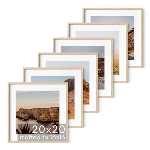 Beige Oak Wood 20x20 Picture Frames (6 Count)