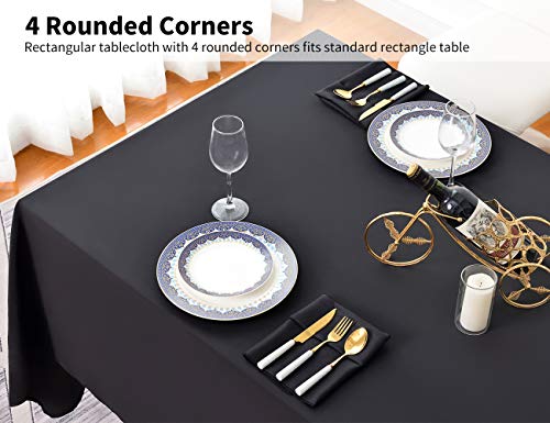 60x120 Inch Black Tablecloth for 6 Foot Rectangle Tables