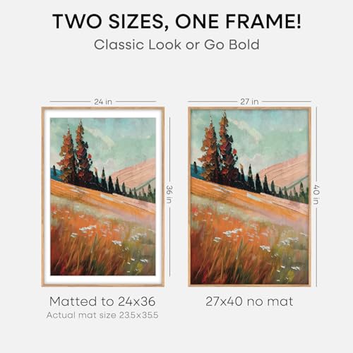 27x40 Natural Oak Poster Frame