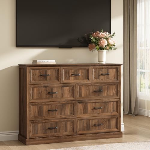 Farmhouse 9 Drawer Dresser for Bedroom