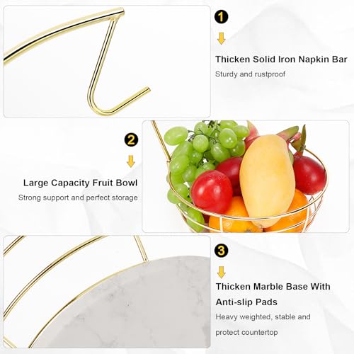 Countertop Fruit Basket Bowl with Banana Hanger