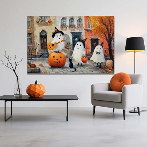 Vintage Halloween Canvas Wall Art