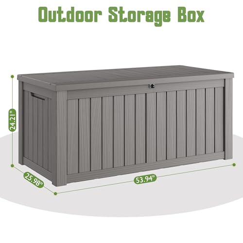 160 Gallon Outdoor Storage Box Waterproof Deck Box for Patio