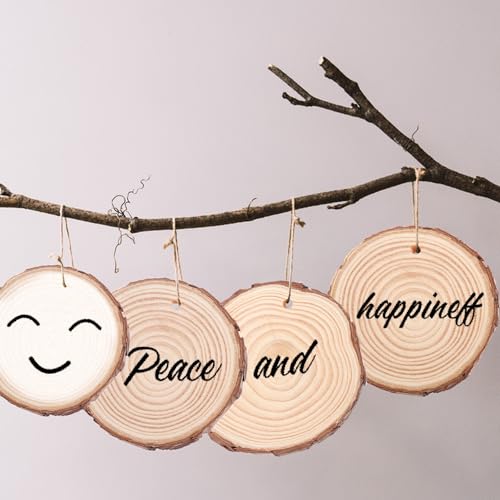 60 PCS 3.2 3.6inch Unfinished Wood Slices (60 Count)