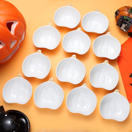 12 Pieces Pumpkin Ramekins Fall Ramekins Ceramic Bowls Pumpkin Bowl 6 oz Oven Safe Ramekin for Thanksgiving Bowl Dip (12 Count)