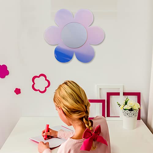 Irregular Wall Mirror Wavy Acrylic Rainbow Mirror Room Decor Aesthetic Mirrors Amorphic Vanity Retro Mirrors for Bedroom Living Room Bathroom Entryway Wall Decor