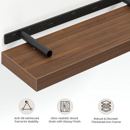 24 Inch Floating Shelves Wall Mounted for Display (2 Count)