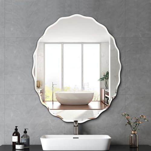 24x30 Inch Frameless Oval Wall Mirror for Bathroom Sink