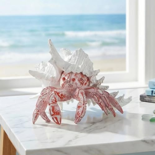 Hermit Crab with Shell Beach Coastal Statue for Home Shelf Decor (500 Count)