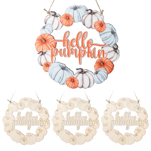 Unfinished Fall Wreaths Wood Crafts to Paint Set of 3 (3 Count)