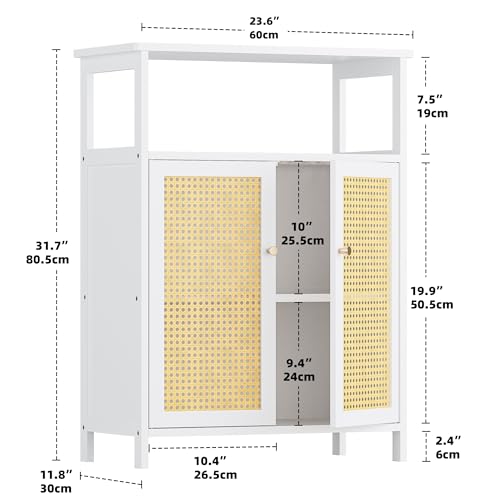Rattan Bathroom Storage Cabinet