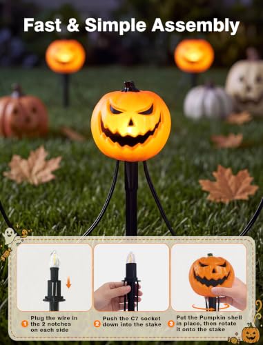 10.5FT Halloween Pumpkin Pathway Lights (5 Count)
