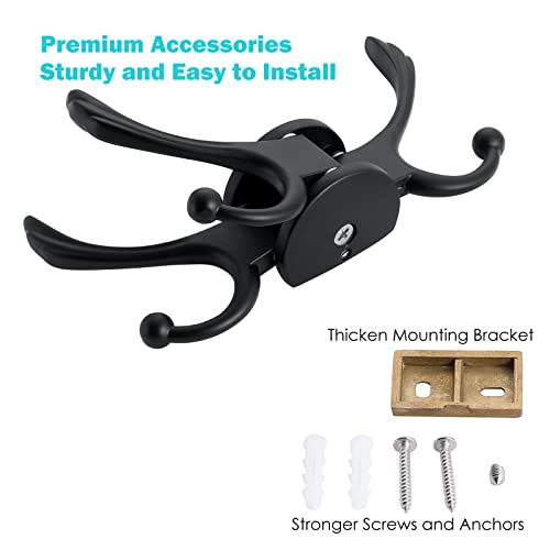 Heavy Duty Swivel Coat Hook Space Saving Towel Rope Hook Wall Mount Triple Swing Arms for RV Bathroom Kitchen Garage
