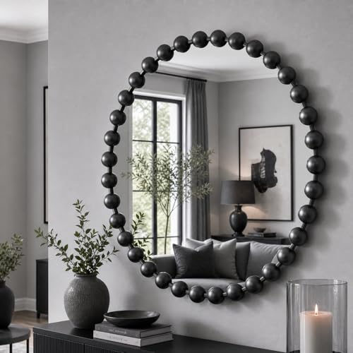 36 inch Black Round Mirror