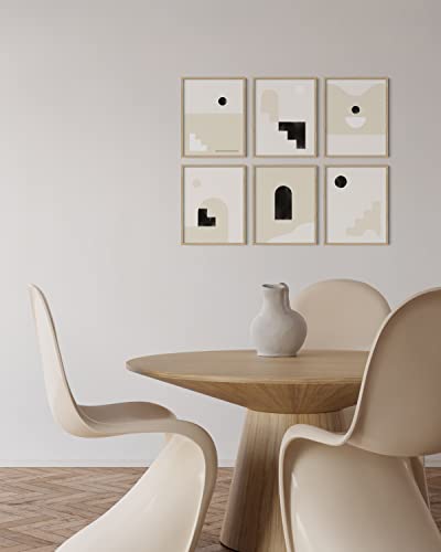 Beige Oak Wood Frame Set of 6 (6 Count)