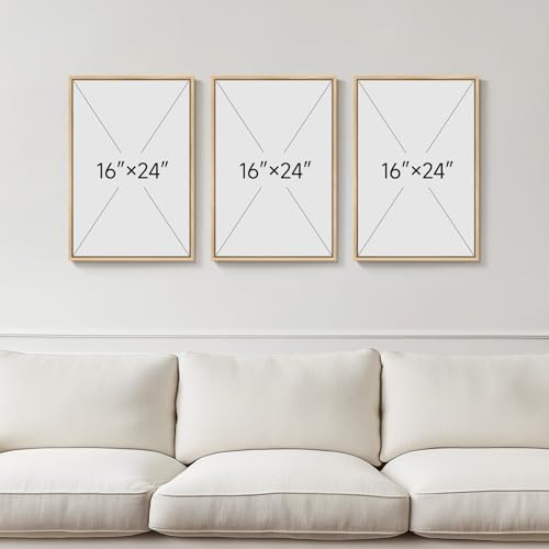 Framed Sage Green Abstract Landscape Wall Art for Bedroom (3 Count)